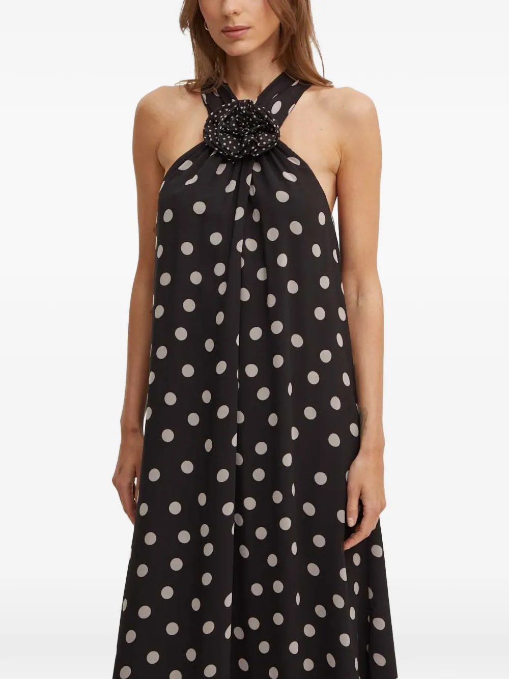 Sandro Ferrone polka dot maxi dress - Nero