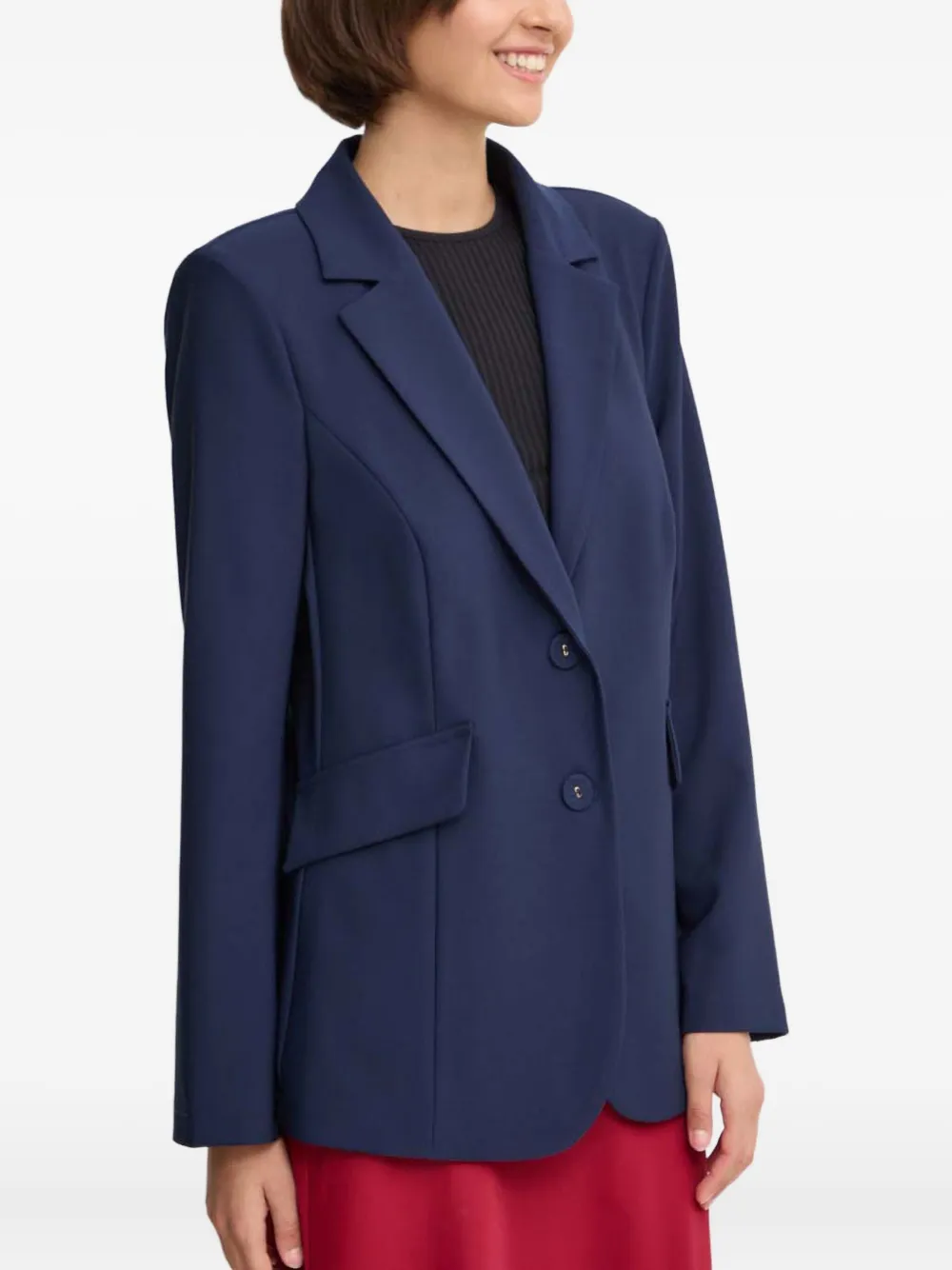 Sandro Ferrone Flap-pockets Single-breasted Blazer In Blue