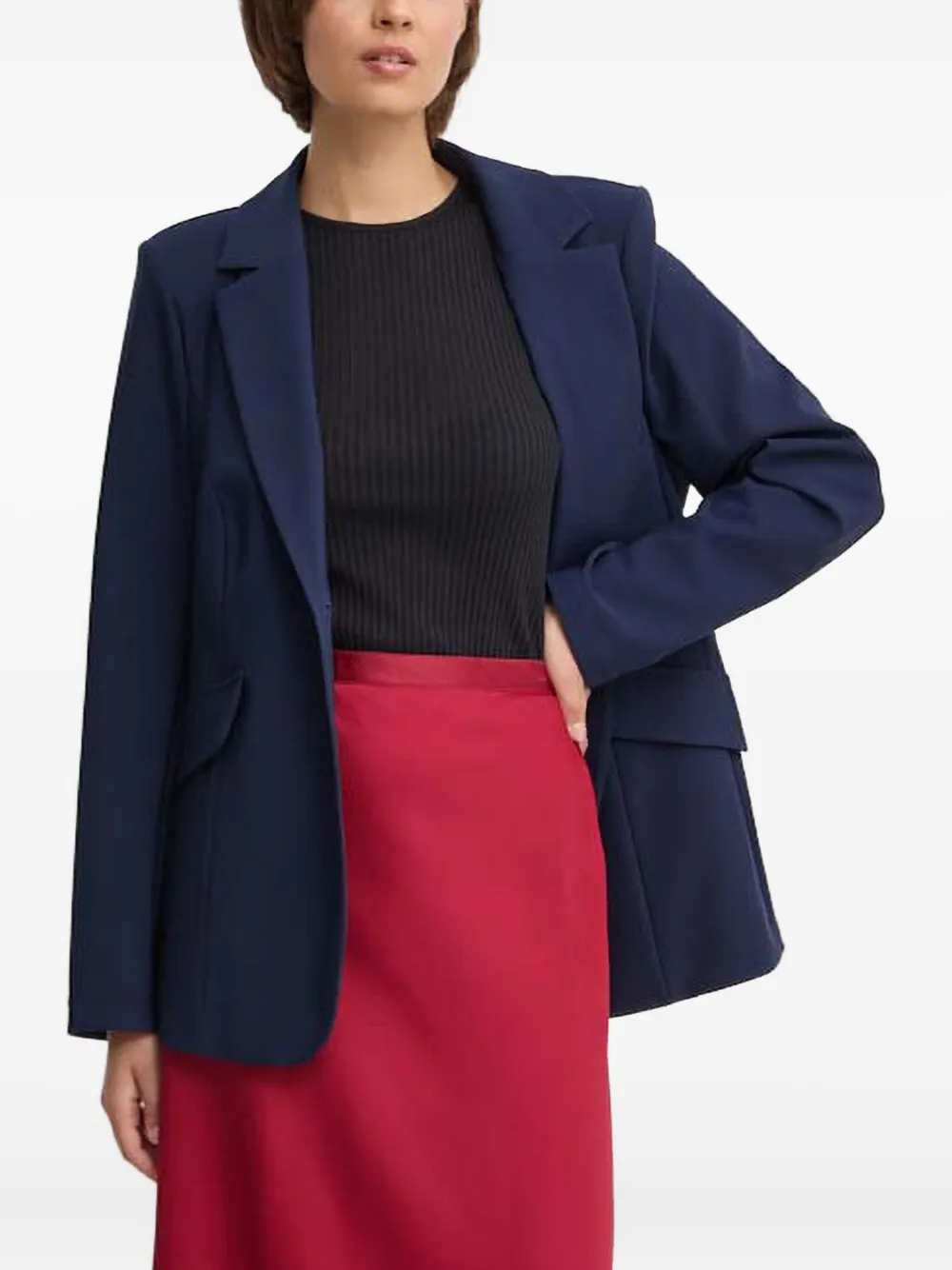 Sandro Ferrone Flap-pockets Single-breasted Blazer In Blue