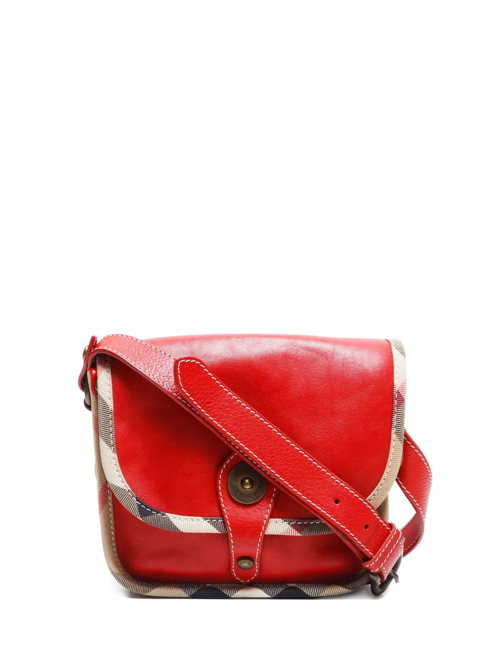 Pre-owned Burberry 2005 Nova Check-print Trim Shoulder Bag