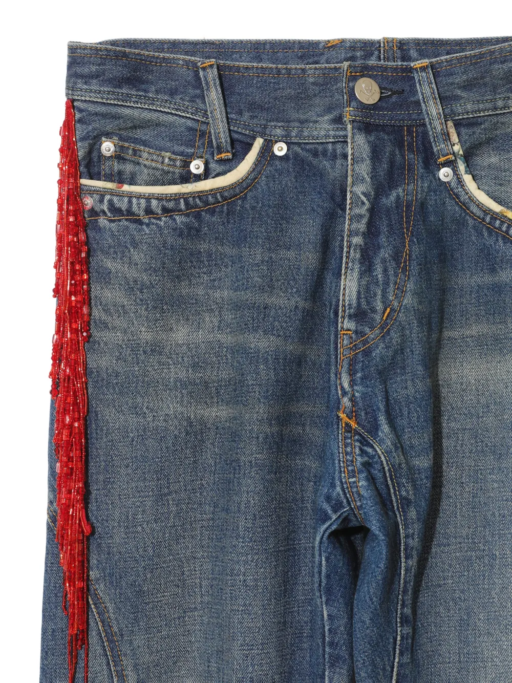  Undercover Beaded-detailing Trousers - Blue 
