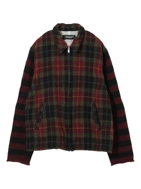 Undercover plaid-pattern zip-up jacket