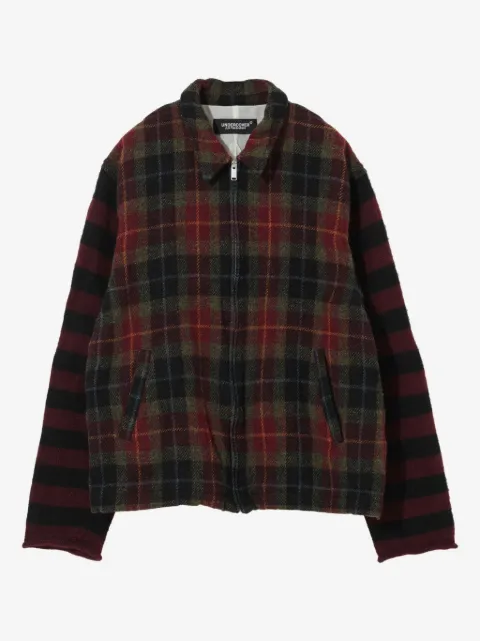 Undercover plaid-pattern zip-up jacket