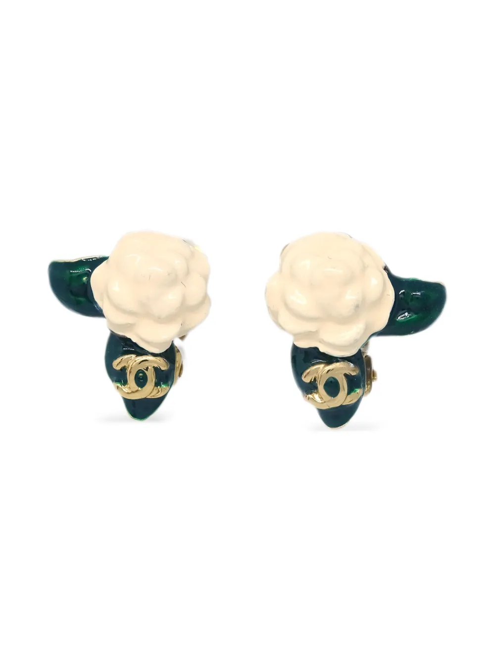 CHANEL Pre-Owned 2004 カメリア イヤリング - ゴールドトーン CHANEL Pre-Owned 2004 カメリア イヤリング - ゴールドトーン