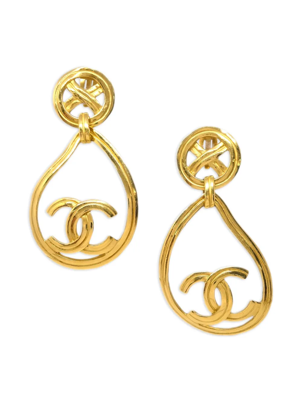 CHANEL Pre-Owned 1996 ココマーク イヤリング - ゴールドトーン CHANEL Pre-Owned 1996 ココマーク イヤリング - ゴールドトーン