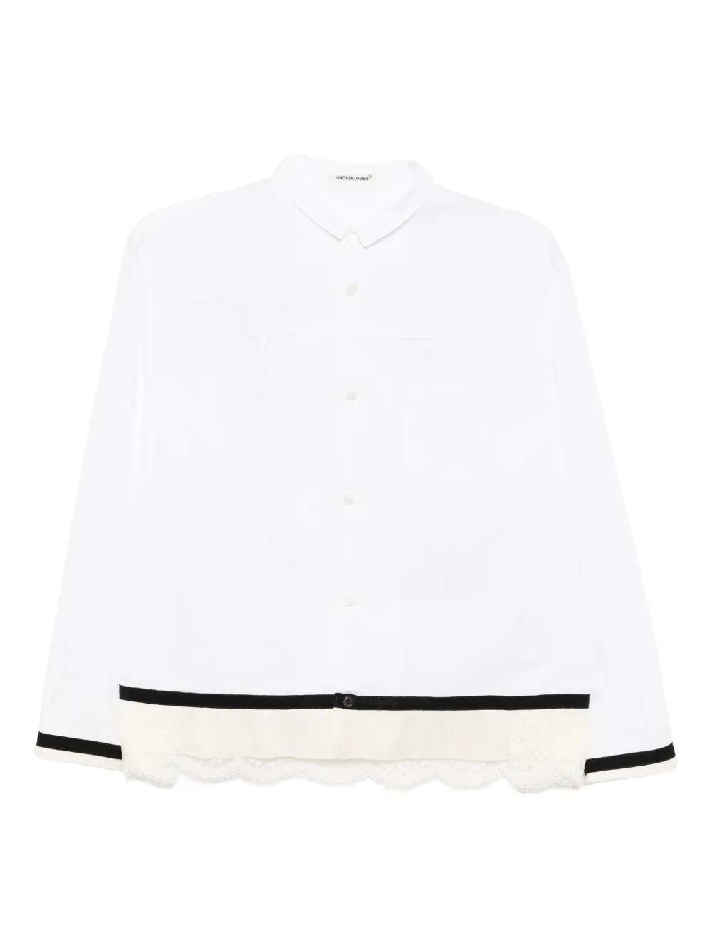Undercover pleated cotton shirt | White | Image 1
