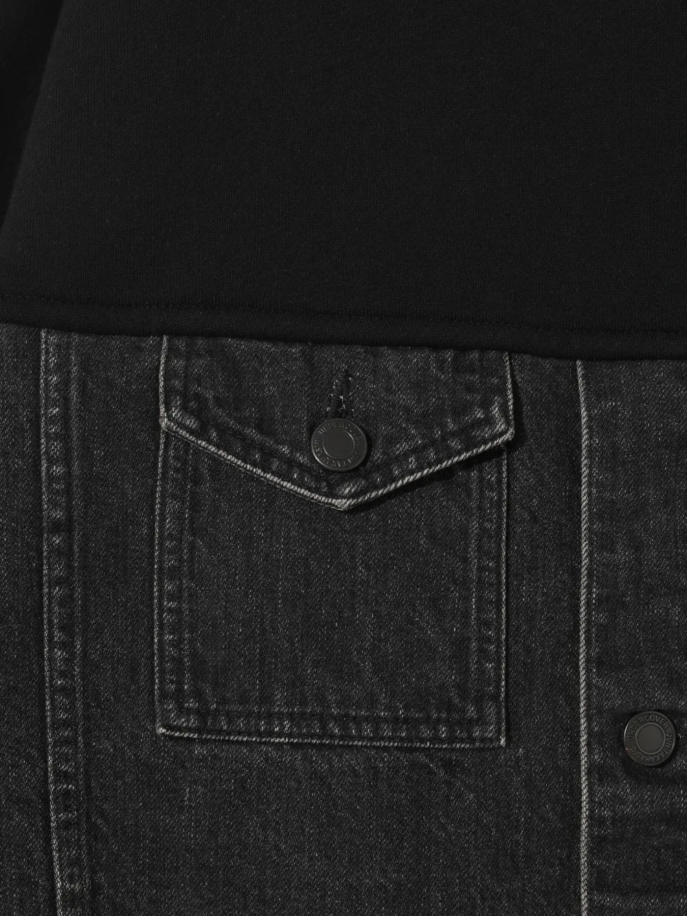 Undercover Cropped sweater met denim vlak Zwart