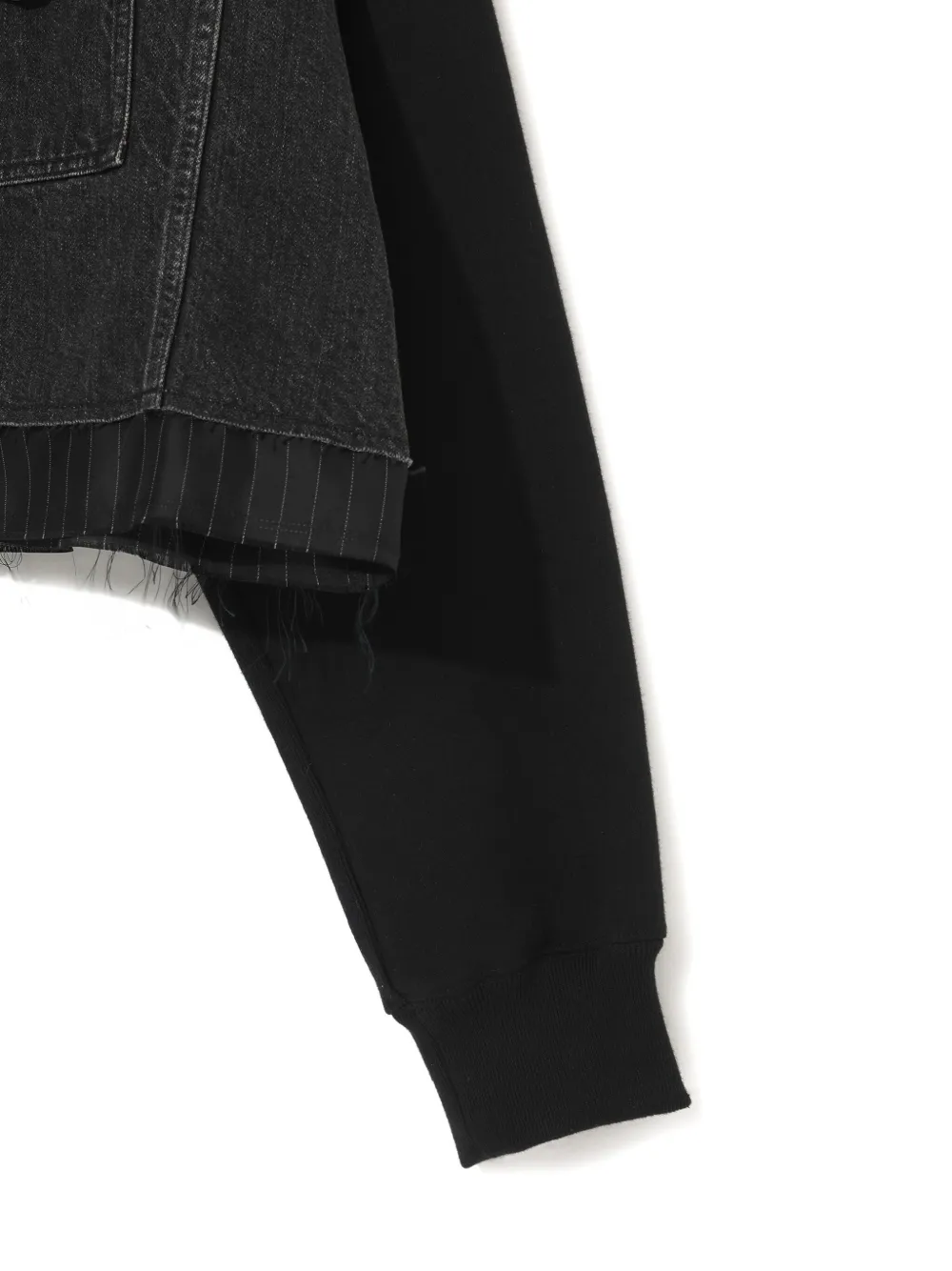 Undercover Cropped sweater met denim vlak Zwart