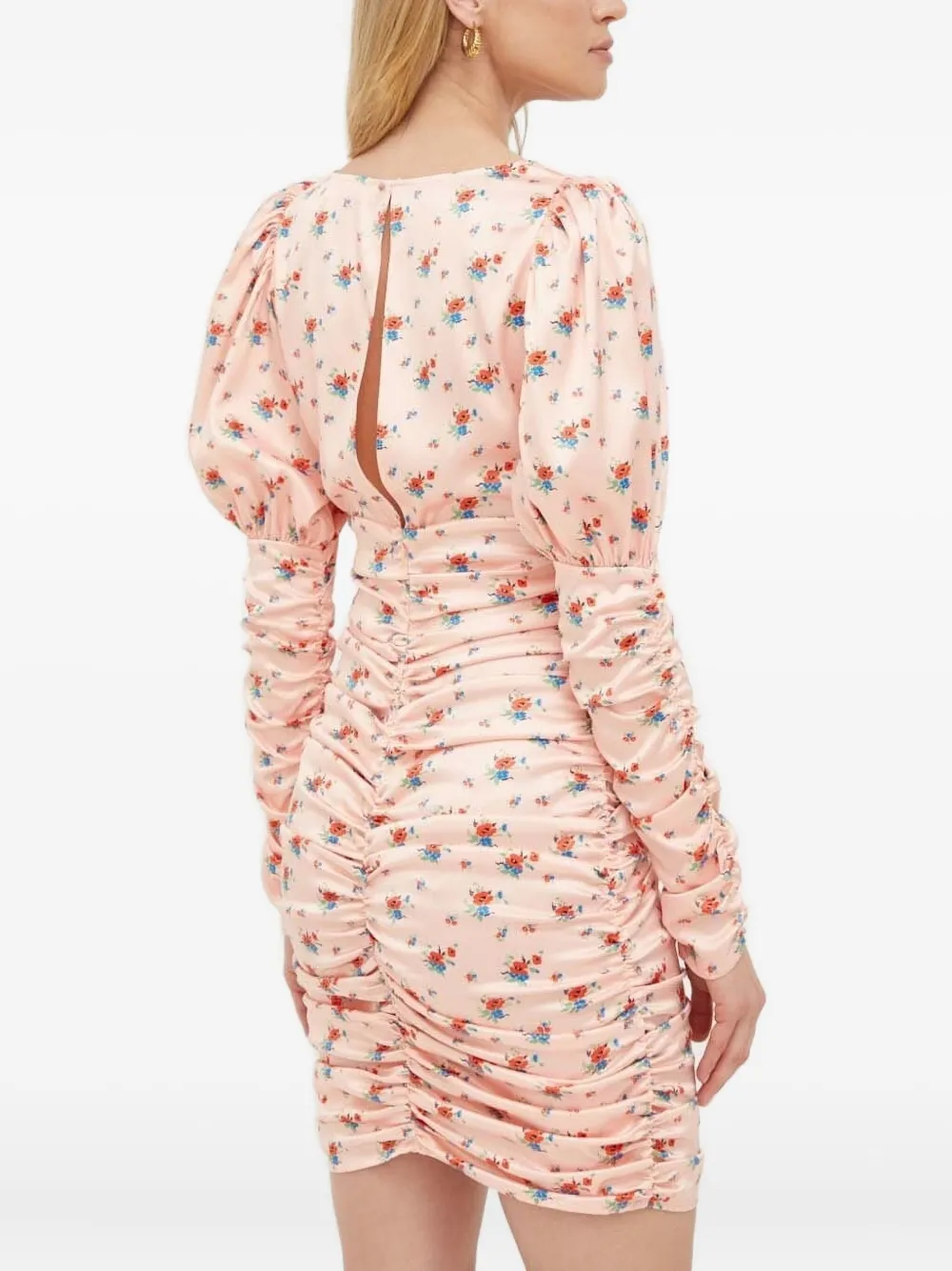 Notes du Nord floral-print ruched dress - Roze