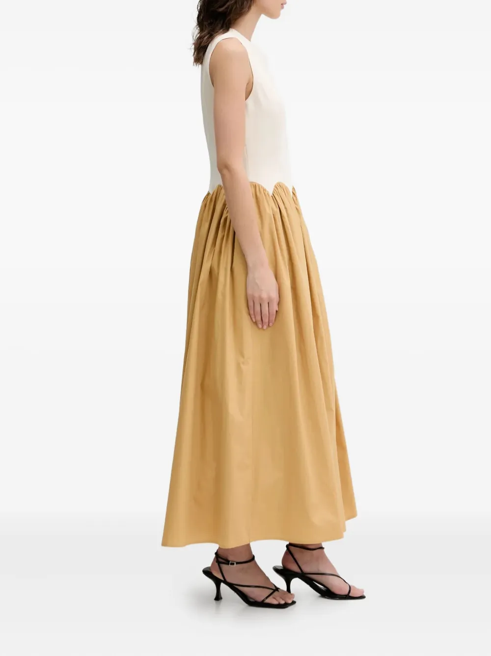 Never Fully Dressed Monika Scalloped-detail Midi Dress In Multi