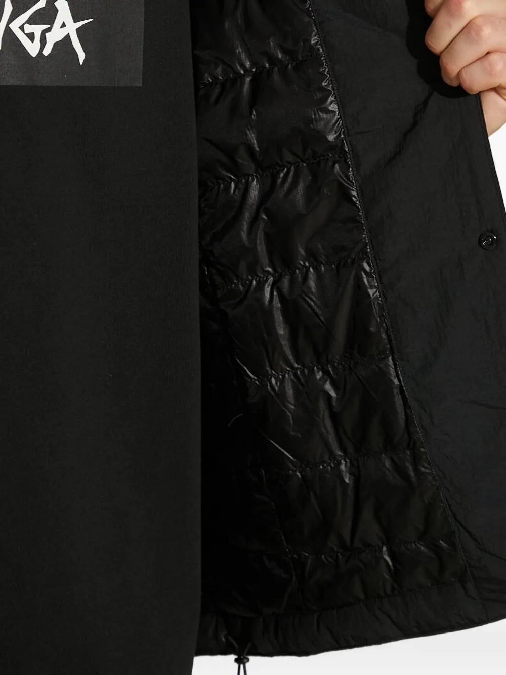 Nanga No Collar Quilted-lining Jacket In Black