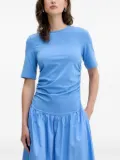 NEVER FULLY DRESSED Grace gathered-waist poplin maxi dress - Blue