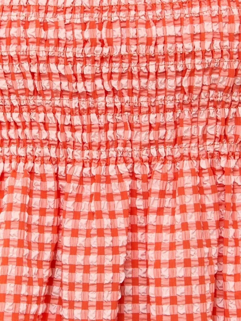 Notes Du Nord Gingham Smocked Top In Red