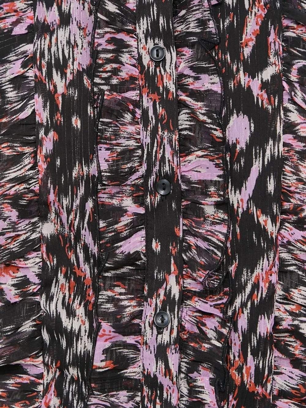 Notes Du Nord Ruffled Printed Blouse In Multi