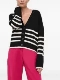 Notes du Nord striped ribbed cardigan - Black