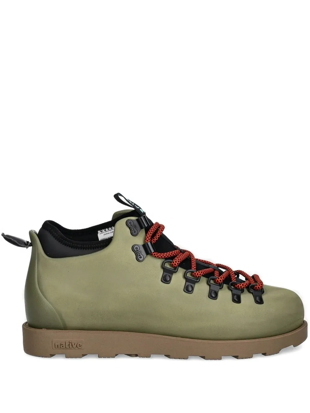 Native Buty Lace-up Rubber Boots In Green