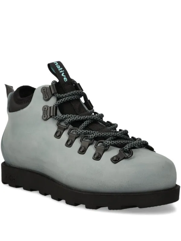 Native lace-up Rubber Boots Grey FARFETCH JO