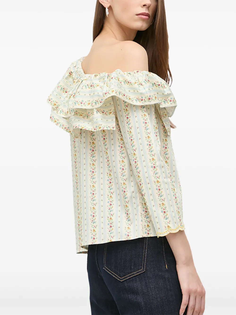 Notes du Nord Top met bloemenprint - Beige