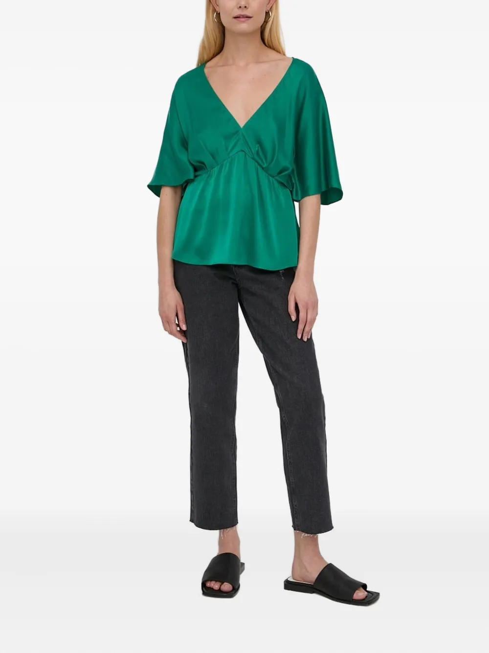 Notes du Nord Zijden blouse - Groen