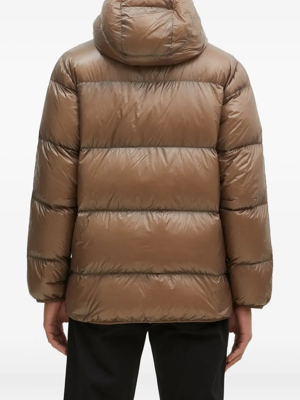 Nanga Mountain Lodge Hooded Down Jacket In Brown