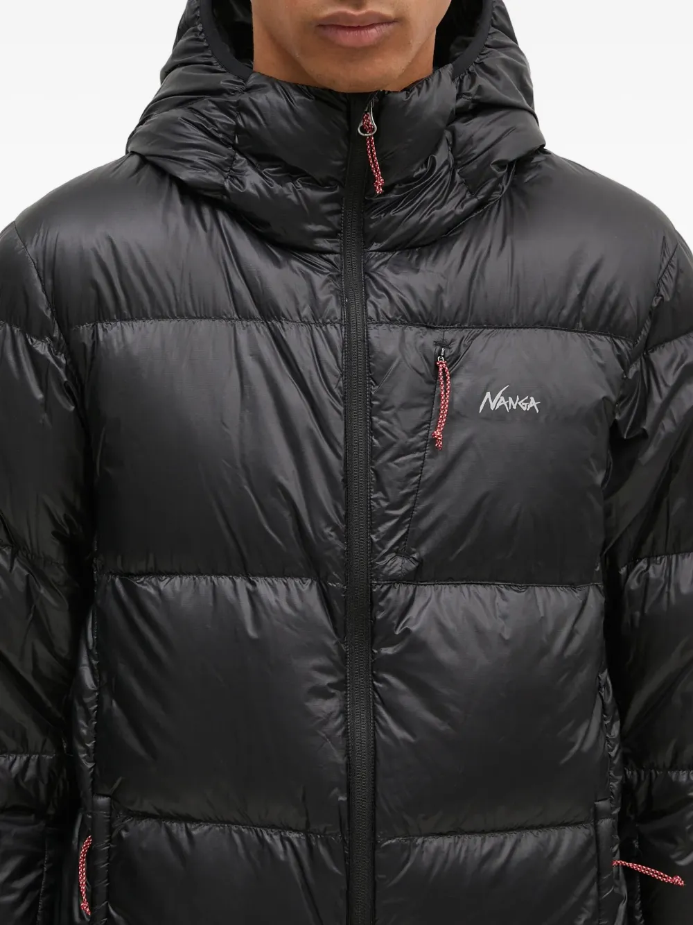 Nanga Mountain Lodge Hooded Down Jacket In Black