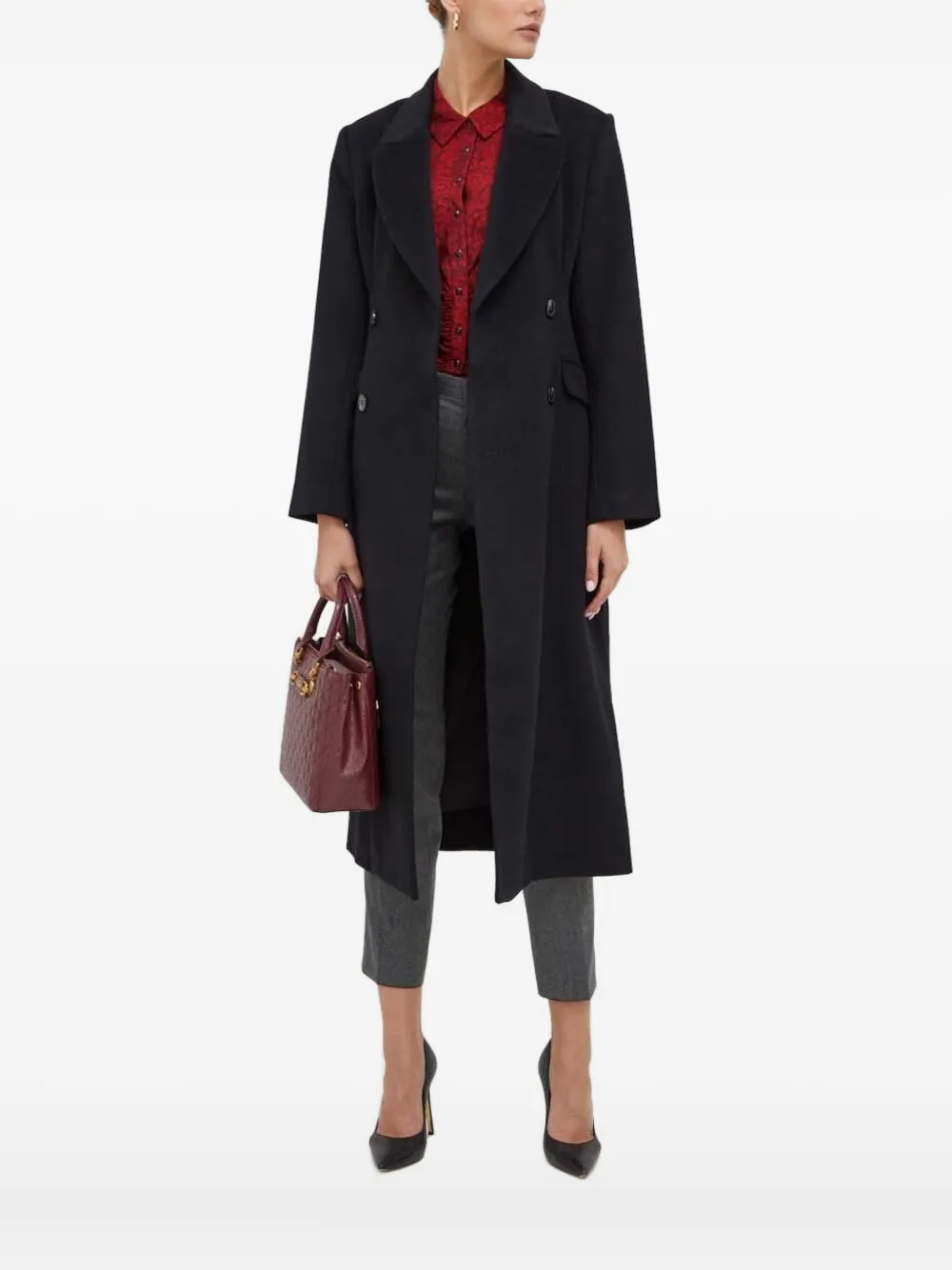 Notes du Nord double-breasted wool-blend coat | Black | Image 1