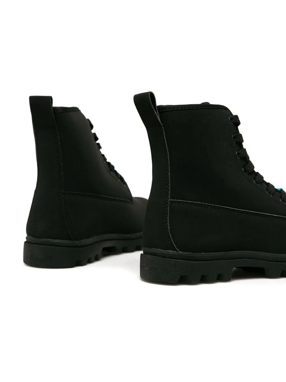 Native Johnny Lace-up Combat Boots In Black