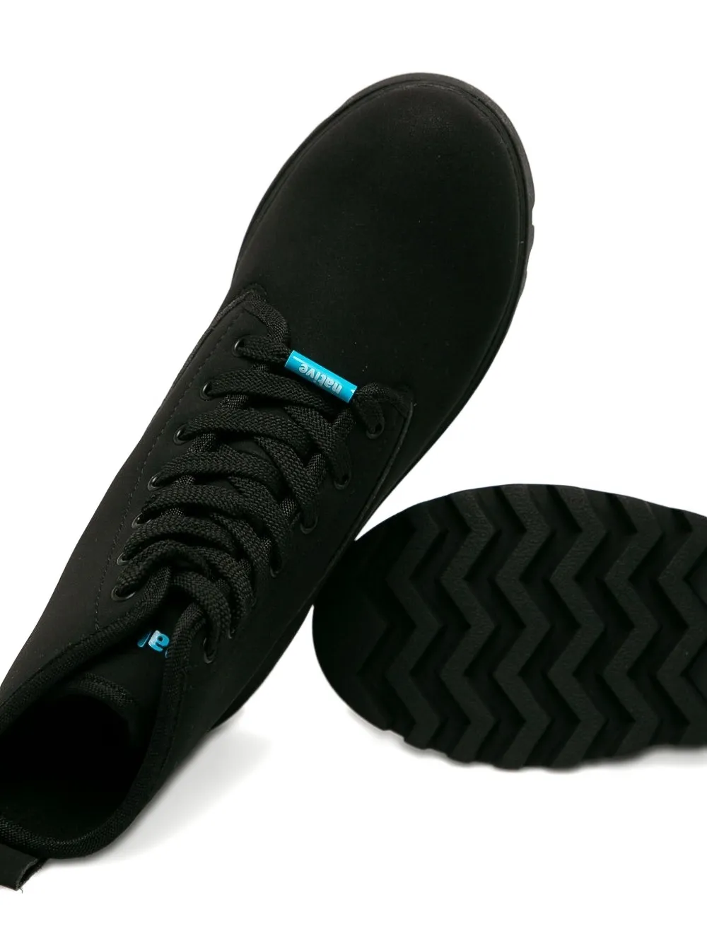 Native Johnny Lace-up Combat Boots In Black