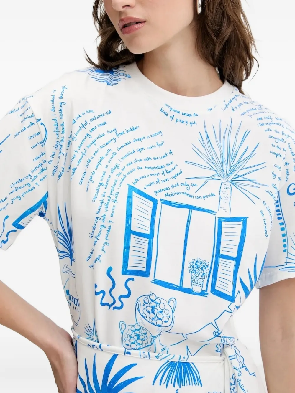 NEVER FULLY DRESSED printed mini dress Blauw