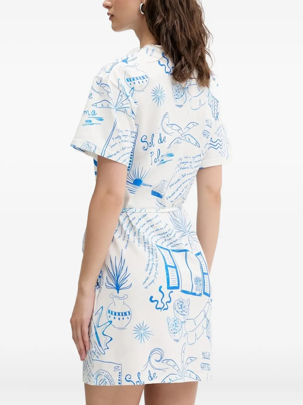 NEVER FULLY DRESSED printed mini dress Blauw