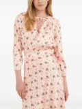Notes du Nord floral-print tie-neck top - Pink