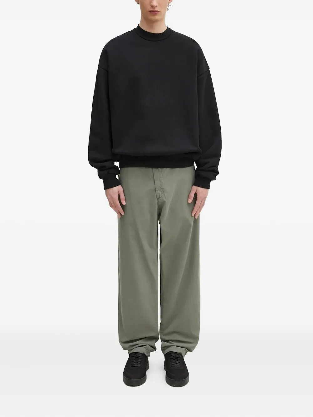 MKI Miyuki Zoku Sweater met geborduurd logo en ronde hals - Zwart