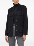 Notes du Nord fringe-detail button-down jacket - Black