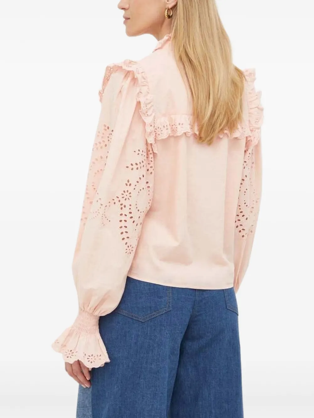 Notes du Nord Blouse met ringlets en franje - Roze