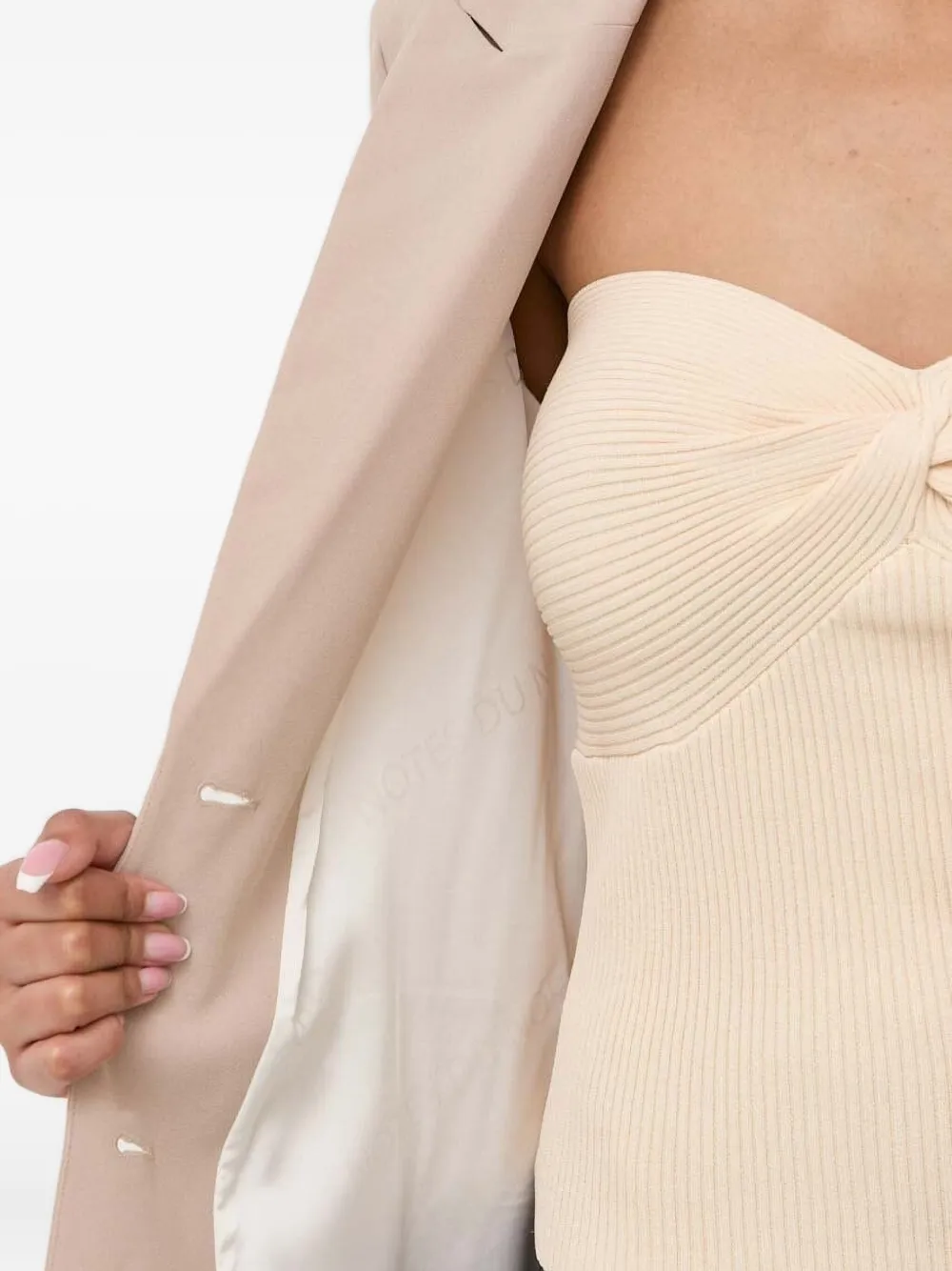 Notes du Nord Blazer met enkele rij knopen Beige