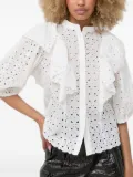Notes du Nord Honey eyelet-embroidered ruffle blouse - White