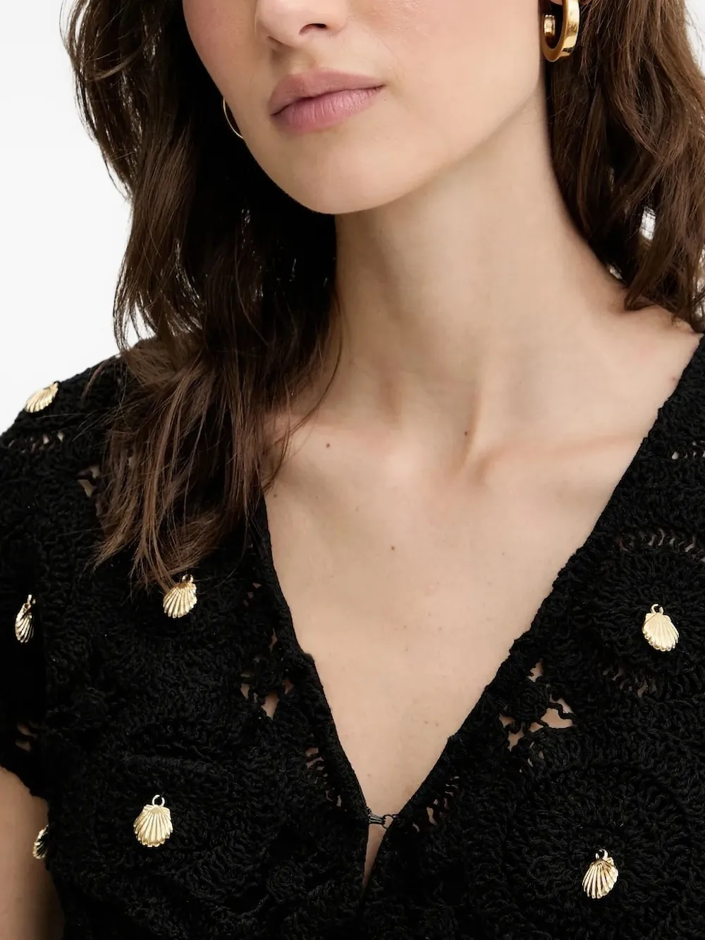 NEVER FULLY DRESSED Gehaakte maxi-jurk Zwart