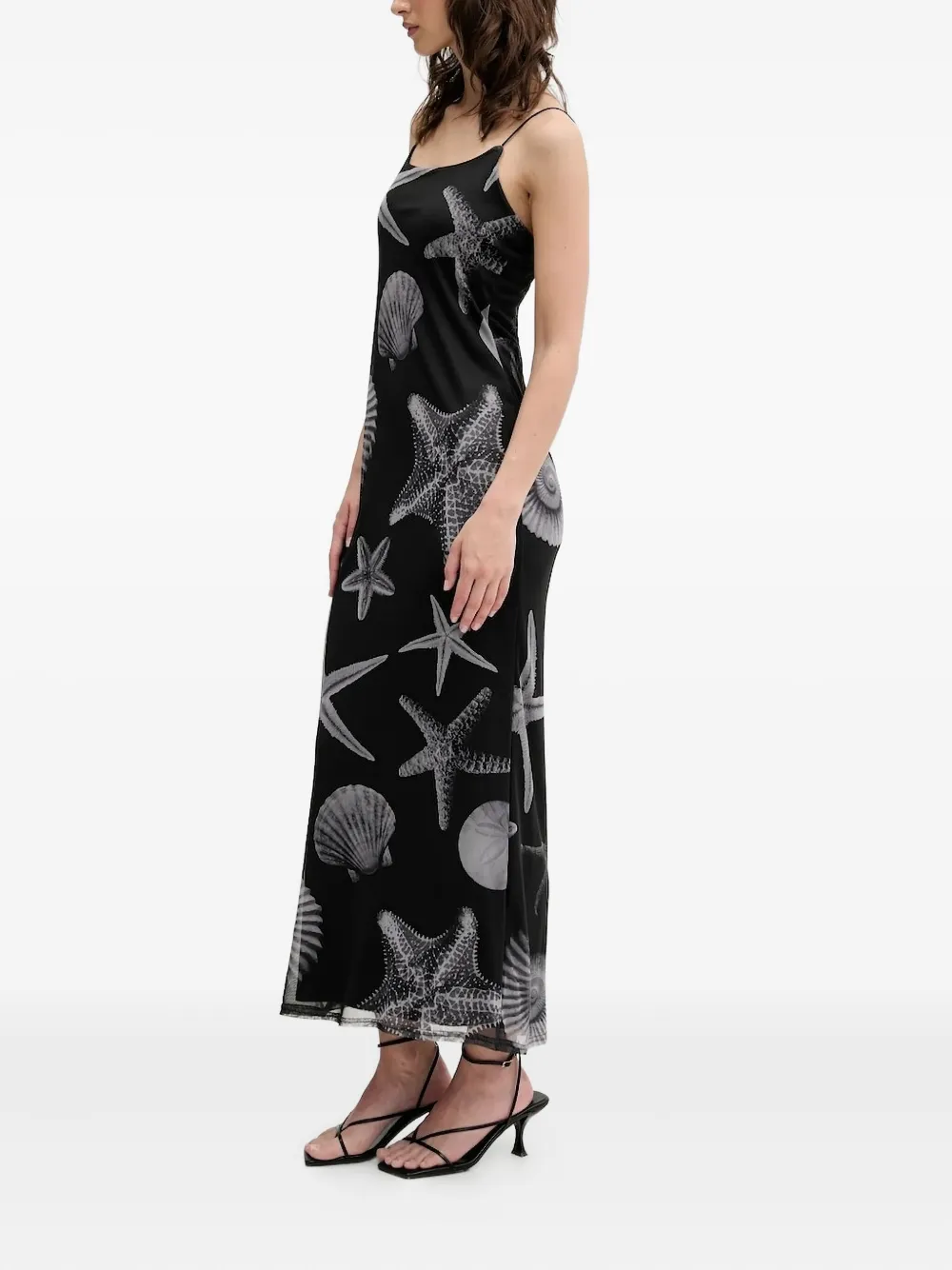 NEVER FULLY DRESSED Midi-jurk met print Zwart