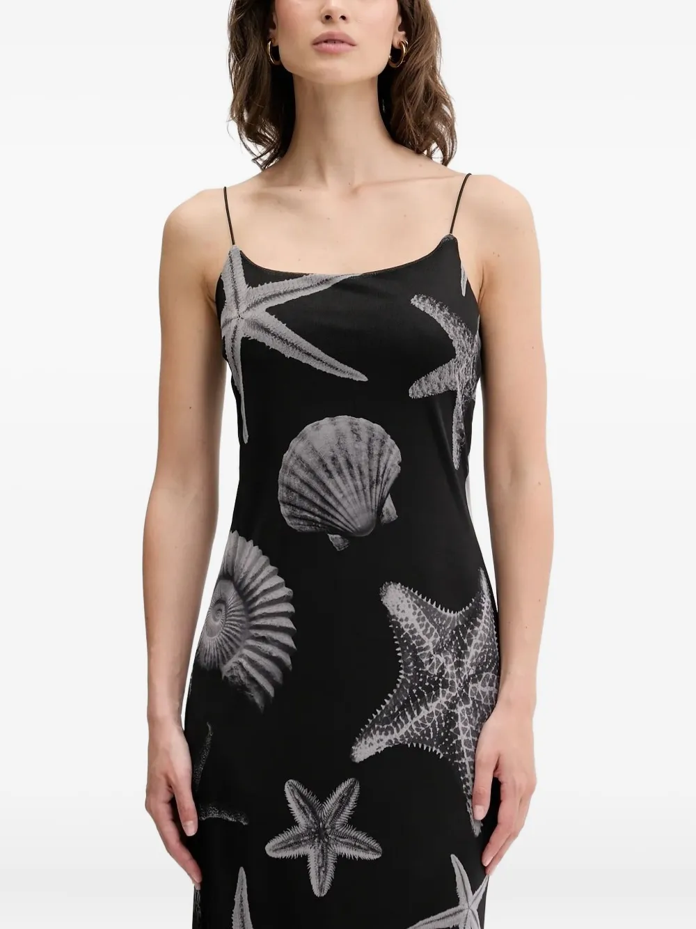 NEVER FULLY DRESSED Midi-jurk met print Zwart