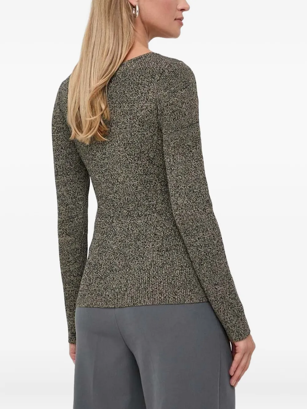 Notes Du Nord Ribbed Asymmetric-neck Knitwear In Gray