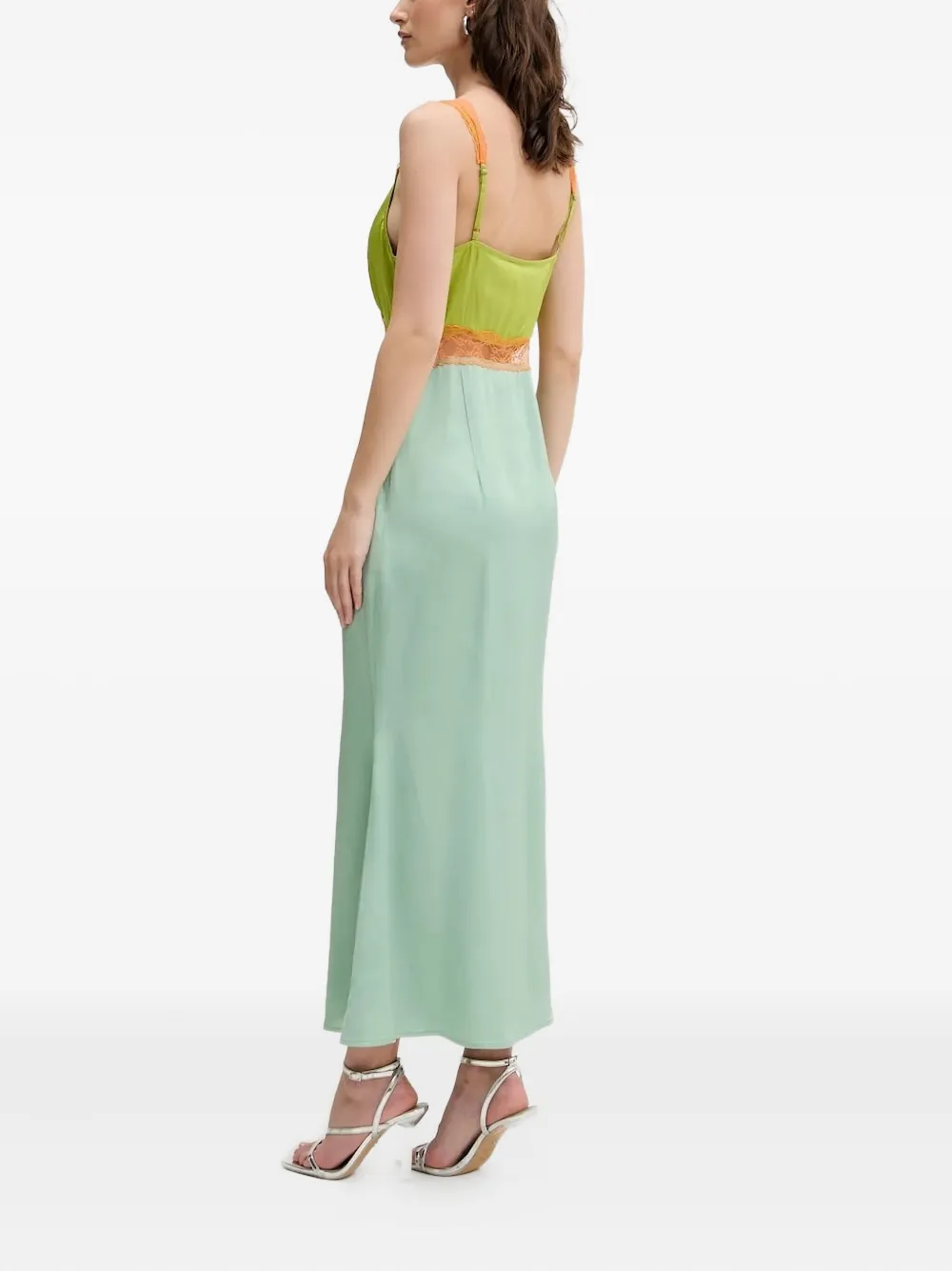 NEVER FULLY DRESSED Midi-jurk met kanten vlak Groen