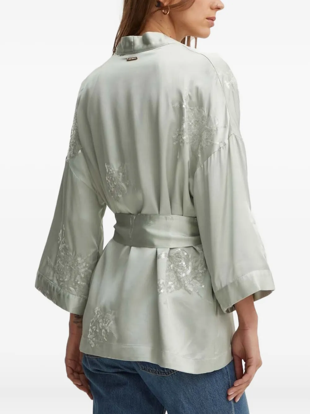  Sandro Ferrone Sequin-embellished Satin Top - Grey 