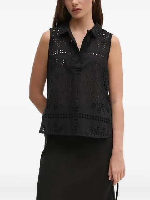 Sandro Ferrone eyelet-embroidered sleeveless blouse