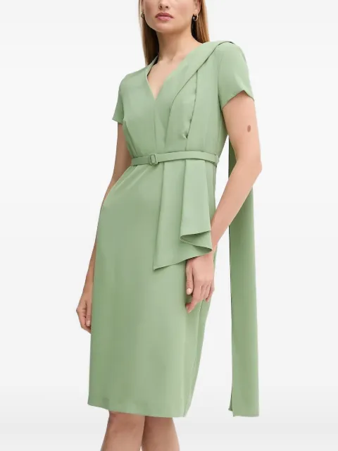 Sandro Ferrone V-neck belted midi dress