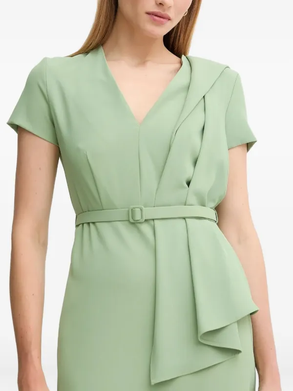 green emerald velvet dress SANDRO Rib knitted Midi dress in green for women - Green