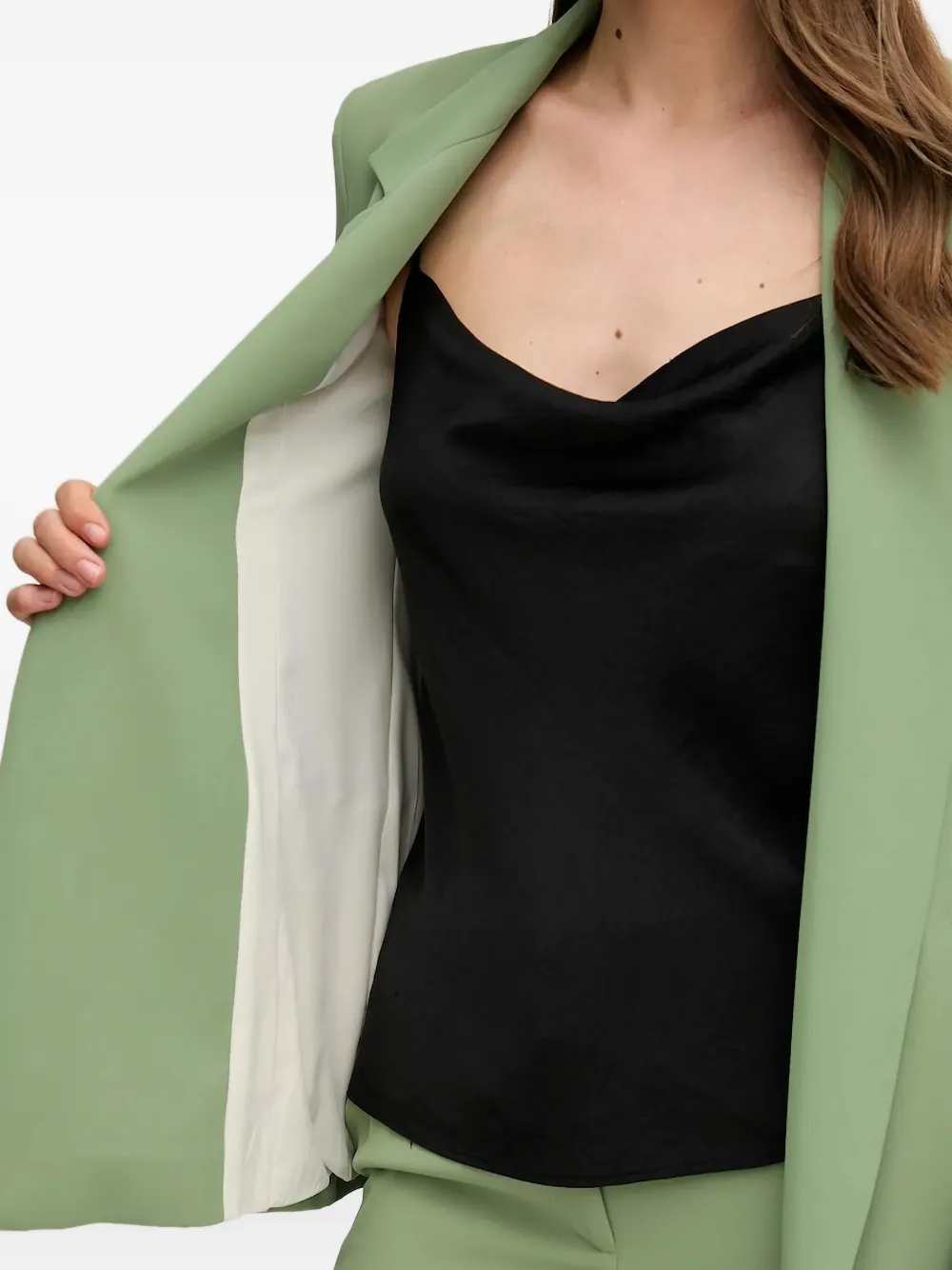 Sandro Ferrone belted notched-lapel top Groen