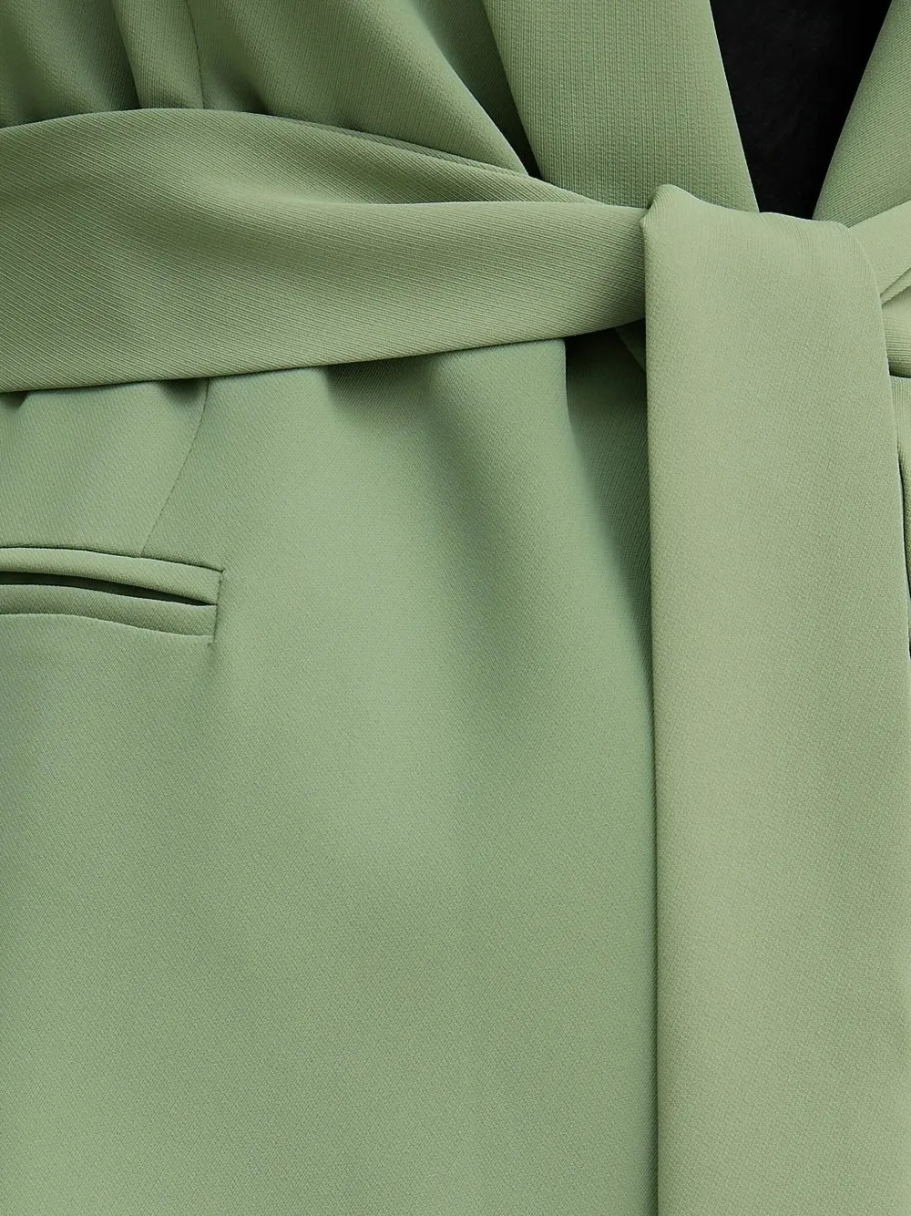Sandro Ferrone belted notched-lapel top Groen
