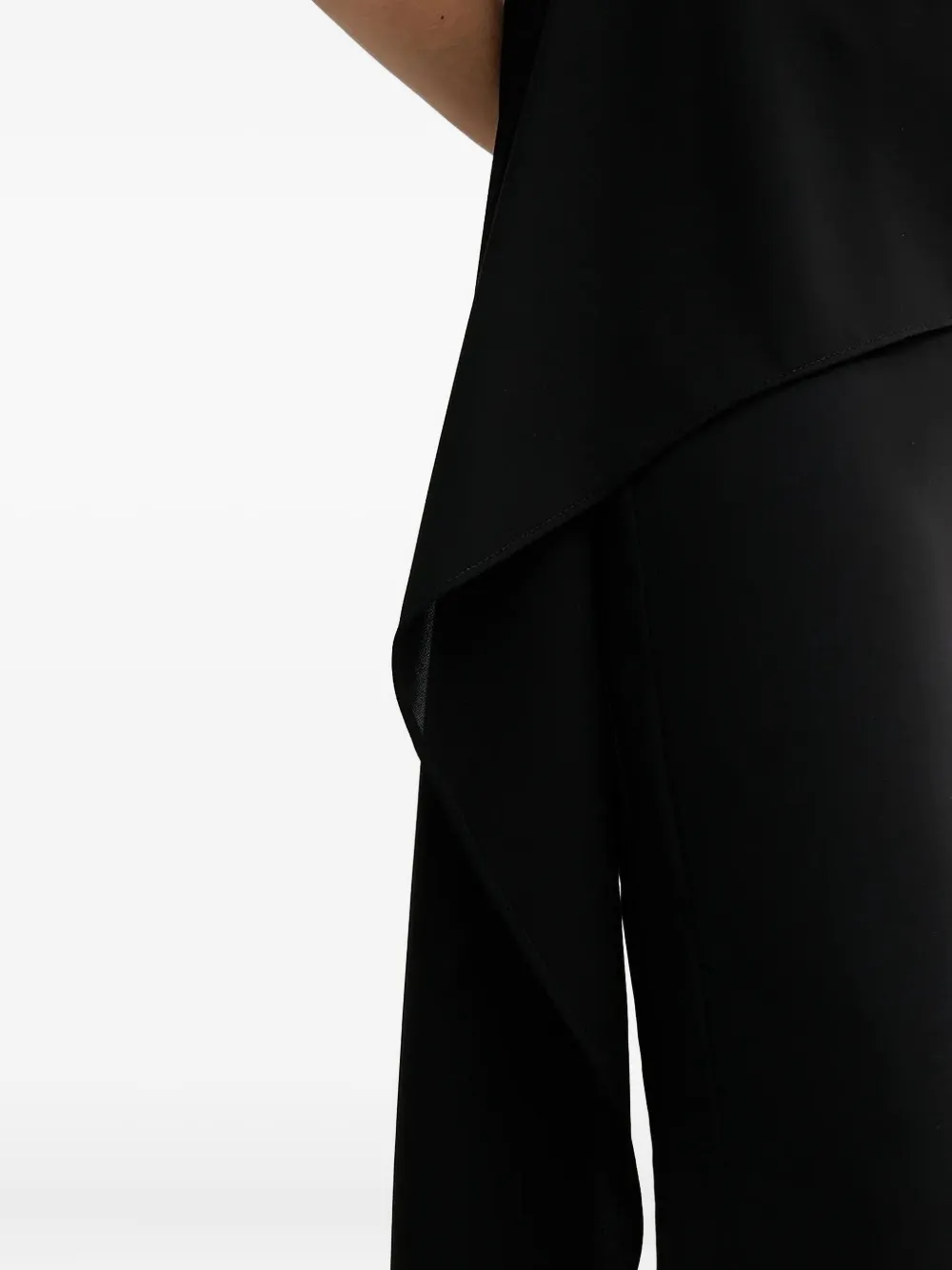 Sandro Ferrone Asymmetric Draped Jumpsuit In Black