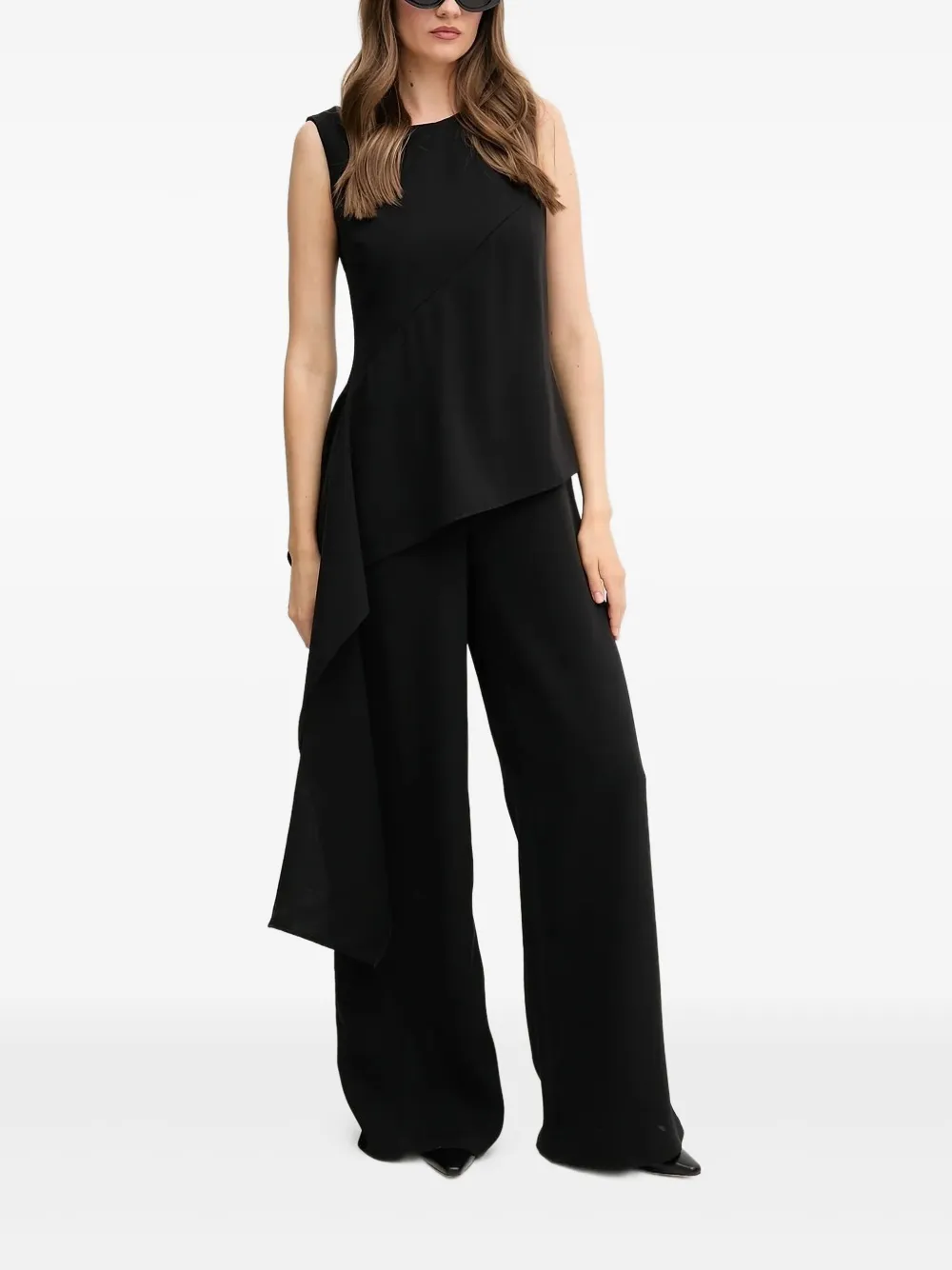 Sandro Ferrone asymmetric draped jumpsuit - ブラック Sandro Ferrone asymmetric draped jumpsuit - ブラック