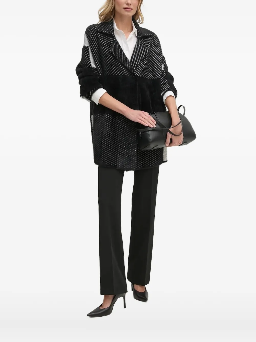 Sandro Ferrone stripe-panelled cardigan | Black | Image 1